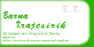 barna krajcsirik business card